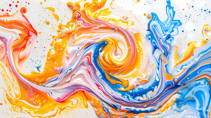 Vivid Swirls of Paint in Abstract Art Piece. Abstract background or wallpaper