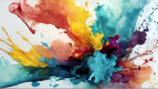 Colorful Splash Abstract Watercolor Background Art
