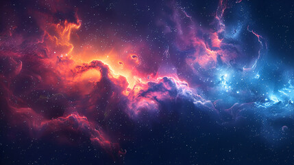 Colorful Space background, Space View, Light Behind the cloud, Generative AI