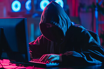 Person in Hooded Jacket Using Computer