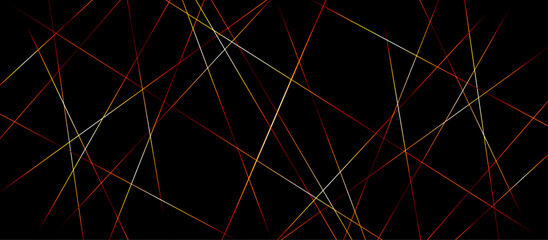 Abstract red and golden color line straight Vector in white background. geometric random chaotic line design with transparent background Vector Illustration. 