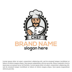 Gastronomic Genius: Detailed Chef Logo Idea