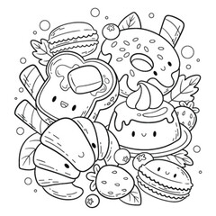 Coloring cute doodle pictures that can be printed