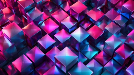 A bunch of different colored cubes are arranged in a pattern, AI