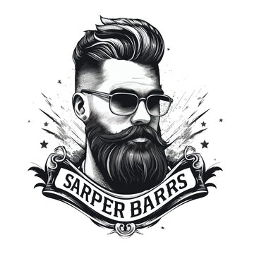 barber shop vector logo design