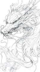 Illustration of Traditional chinese Dragon. Chinese new year poster, banner, postcard design element