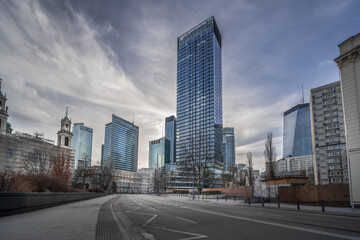 Business district. Skyscrapers in the city center. Modern architecture