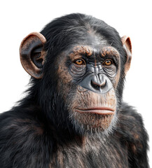 Chimpanzee  isolated on transparent background. Chimpanzee  png file. Generated AI