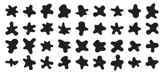 Grunge vector illustration with a collection of black ink blots and drops, creating an abstract background