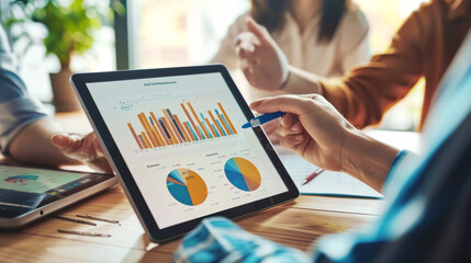 Analyzing Business Data on Tablet in Collaborative Meeting