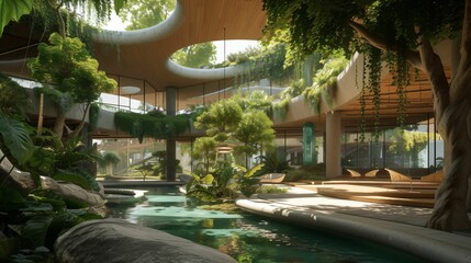 Écologie Urbaine : La Maison du Futur dans un Oasis Végétal, ia générative - obrazy, fototapety, plakaty
