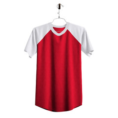 You can easily apply your incredible designs with this Front View Wondrous T Shirt Mockup In True Red Color On Hanger..
