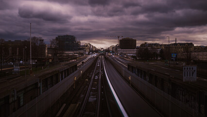 railway in the night