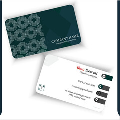 Double sided and modern pattern background simple business card design. Creative and clean professional business card template	
