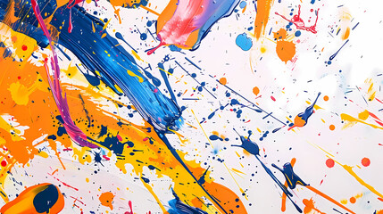 Abstract Explosion of Color in Action Painting Background - obrazy, fototapety, plakaty