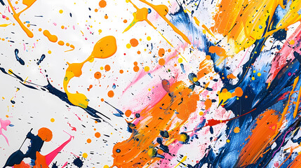 Abstract Explosion of Color in Action Painting Background - obrazy, fototapety, plakaty