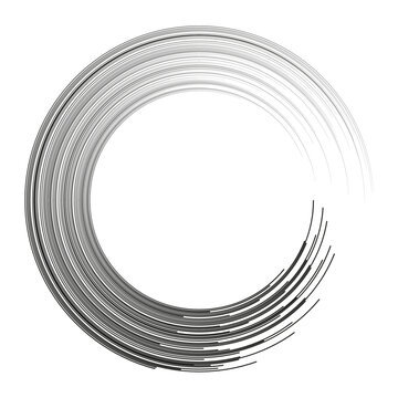 Lines color black in cirle form. Radial speed lines. Vector illustration.	