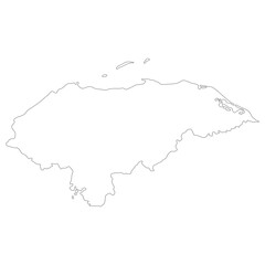 Honduras map. Map of Honduras in white color