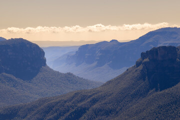 Photograph of the large and beautiful Grose Valley in Blackheath in the Blue Mountains in New South Wales in Australia