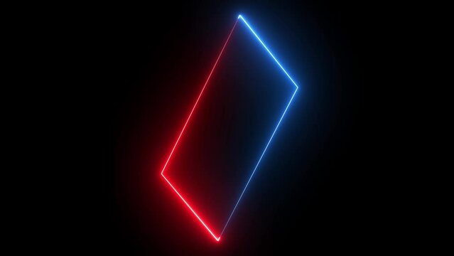 Glowing neon frame with vibrant colors on black background.