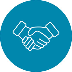 Fototapeta premium Handshake Vector Line Circle Icon For Personal And Comercial Use