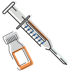 Colored syringe Medical icon Vector