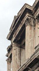 Arch of Hadrian (Hadrian's Gate) detail in athens, greece (ancient greek ruins in city)