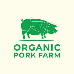 Farm animals silhouettes isolated. Agriculture. Livestock and poultry logo.Farm logo vector illustration. Organic eco-friendly food nutricion production farm and sales, meat poultry, pork, beef, lamb.