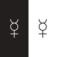 sign for male and female, black and white image isolated on white background © crea8ive