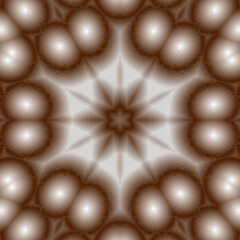 abstract composition of geometric figures forming a kaleidoscopic arrangement,