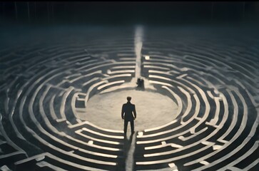 person in labyrinth.generative ai