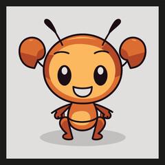 Ant simple flat color vector illustration 4