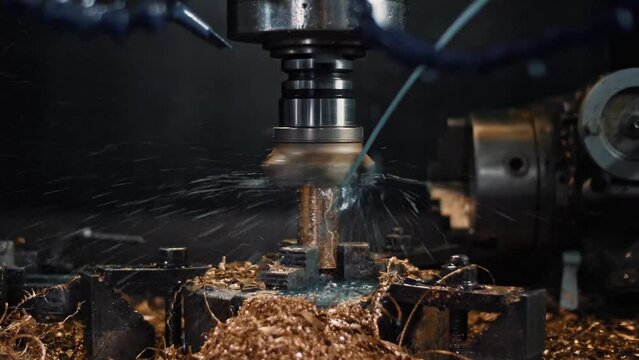 CNC automated milling machine with active water 