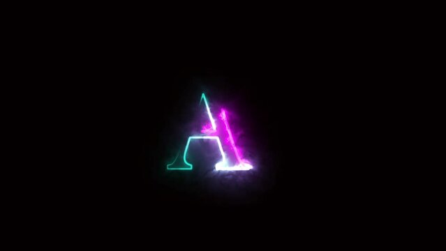 All capital alphabets neon animation, neon font letter animation on black background, Fire letter, Latter motion in black background, Animated neon alphabet,