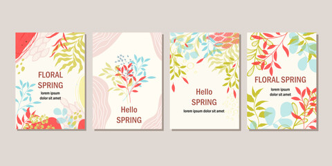 Spring card template for greeting card  fashion  commercial  banner, cover, social media. vector illustration