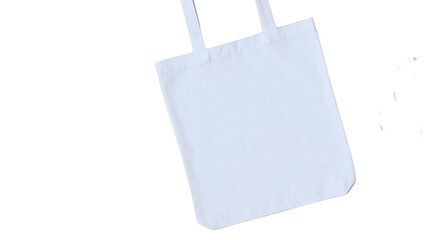 White Stylish Blank Tote Bag Mockup Isolated on White Background. Customizable Canvas Fashion...