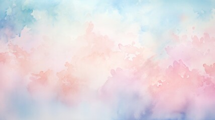 Watercolor painted pastel sky background - A vivid abstract watercolor painted background depicting a dreamy pastel sky with soft hues