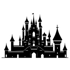Obraz premium Ancient castle. Medieval castles. Gothic mansion. Mysterious royal house 
