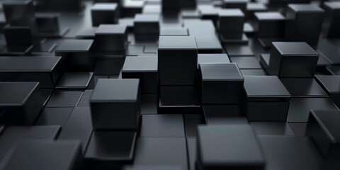 3D black cubes shape pattern background (2)