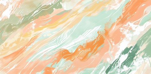 Vibrant Abstract Painting in Orange, Green, and Yellow