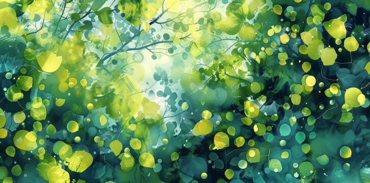 Green Leaves on a Tree Painting