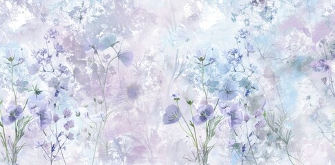 Vibrant Purple and Blue Flowers on White Background