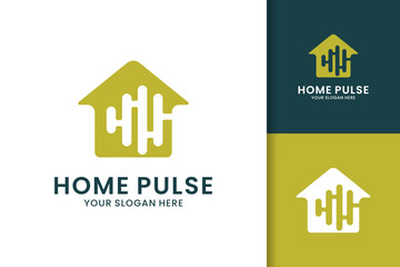 pulse house creative music logo design