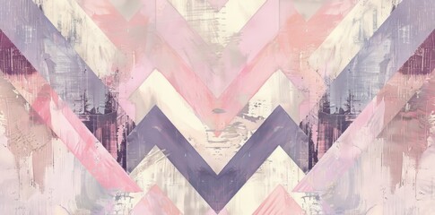 Abstract Painting in Pink, Purple, and White