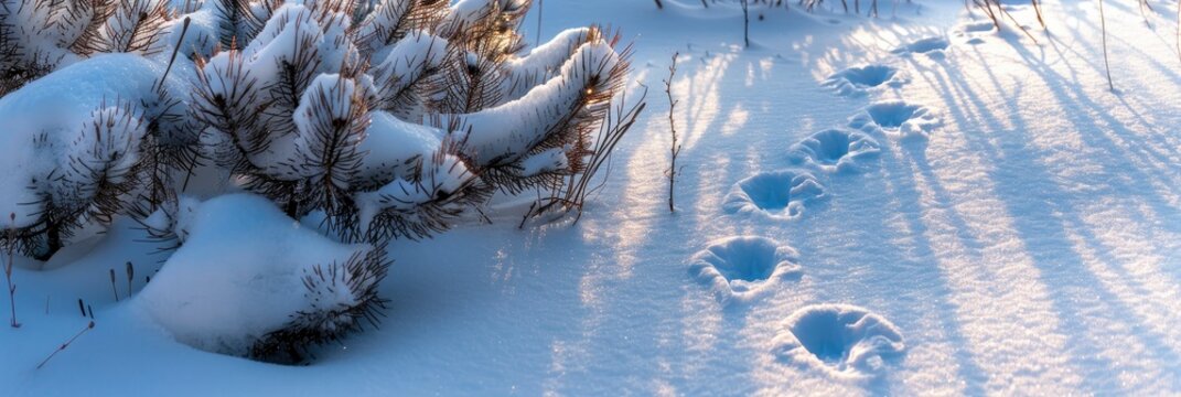 Unlocking Nature Secrets, Animal Tracking and Snow Print Identification - Deciphering Walking Patterns to Identify Wildlife Tracks in the Snow © EMRAN