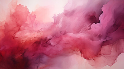 Intense Wine Red Color abstract watercolor background - obrazy, fototapety, plakaty