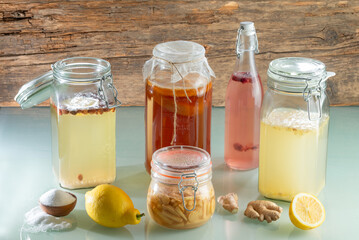 Fermented beverages - Kobucha, Water Kefir, Ginger Ale and Ginger Bug