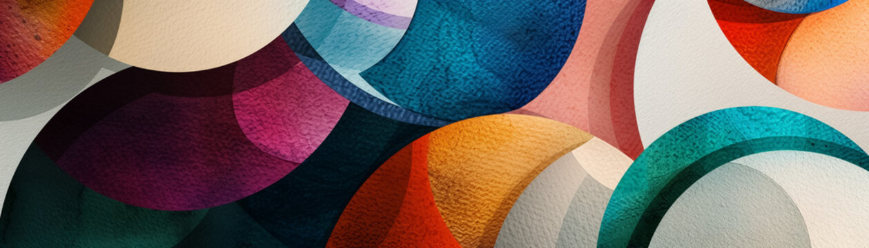 Abstract cubism art watercolor geometric shapes telling stories in bold colors and fragmented reality