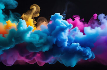 Rainbow colors smoke. Abstract background.