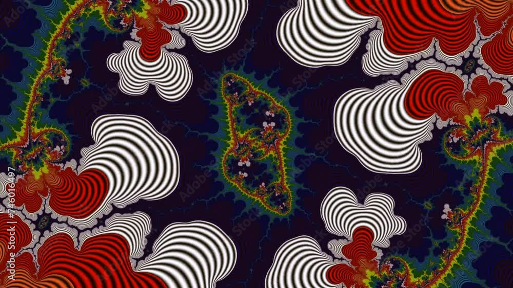 Wall mural camera movement inside a multicolor bright fractal. fractal sequence patterns 3d. for yoga or clubs 